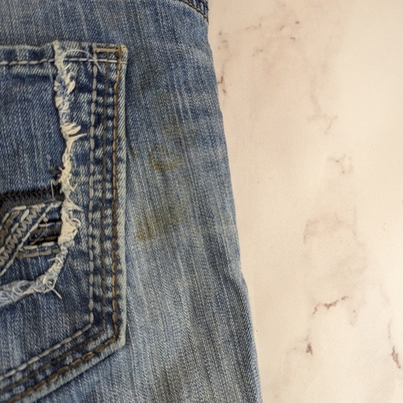 BKE Jeans Mens 38 X 31 Carter Straight Light Wash Distressed Destroyed Flawed - Picture 11 of 15